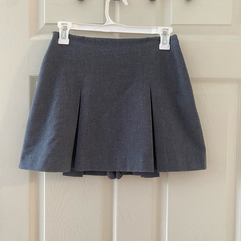 Abercrombie & Fitch Charcoal Pleated Skater Mini Skirt